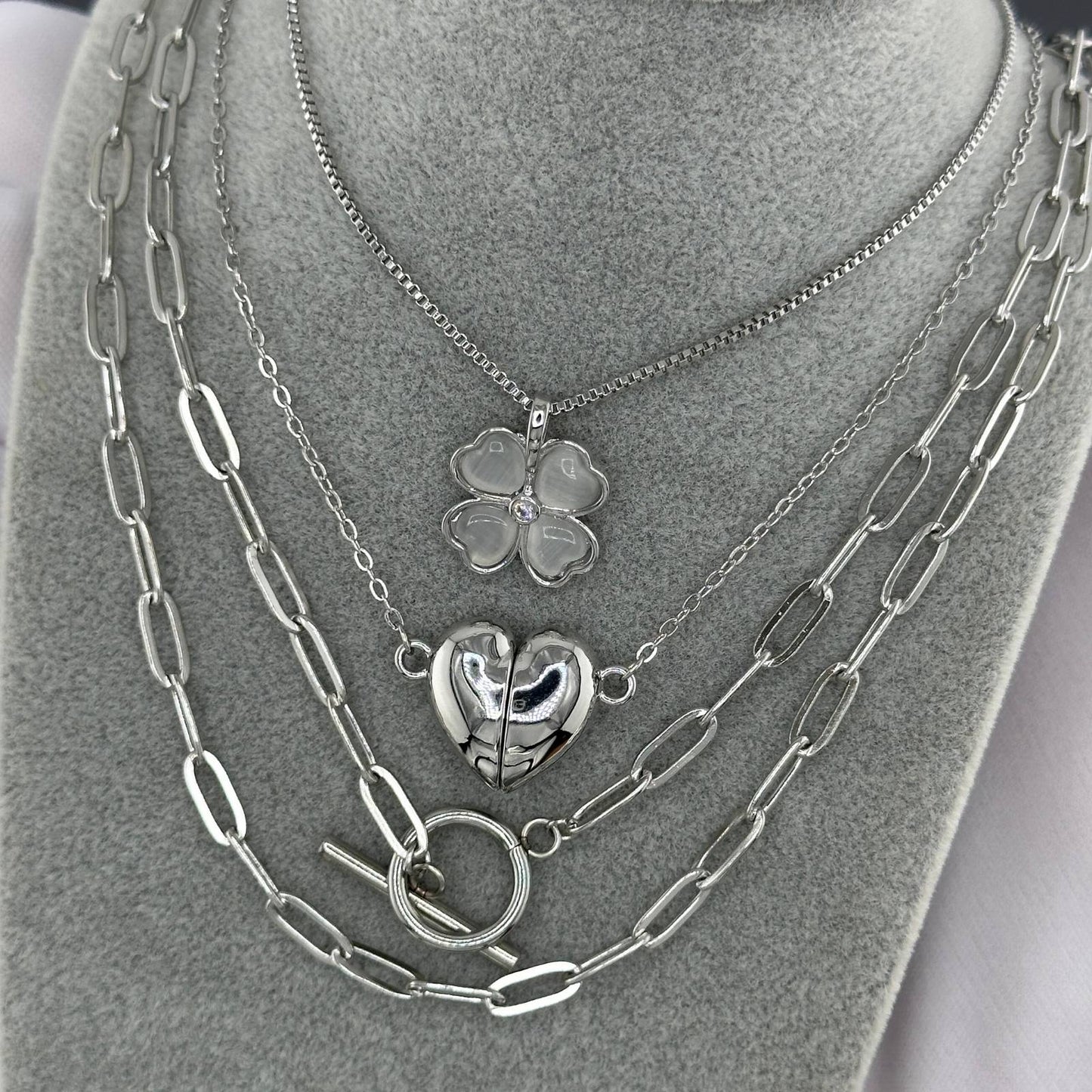 Minimalist Paperclip Link necklace, Stainless Steel