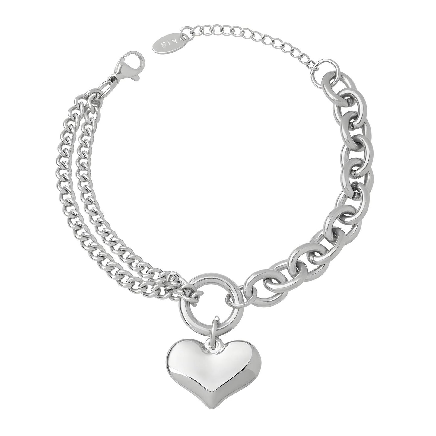 Bound Hearts Duo Chain Bracelet for Women - Available in Silver & Gold