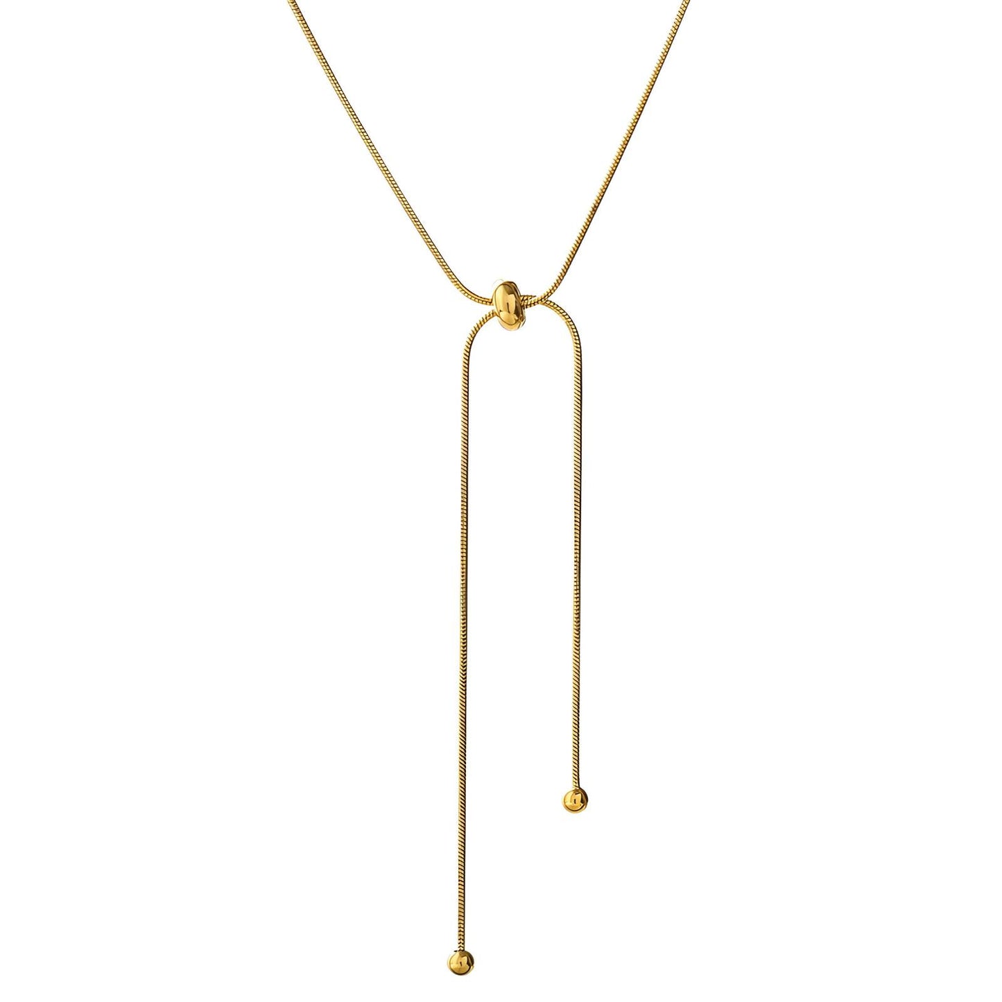 Golden Cascade Lariat Necklace