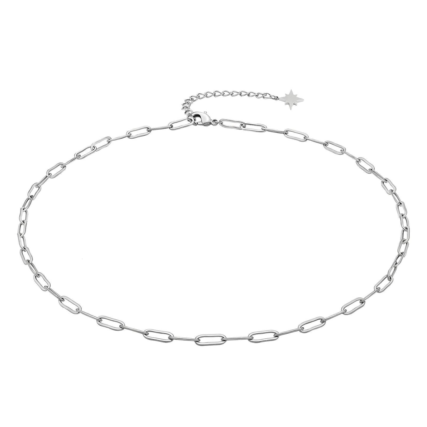 Minimalist Paperclip Link necklace, Stainless Steel