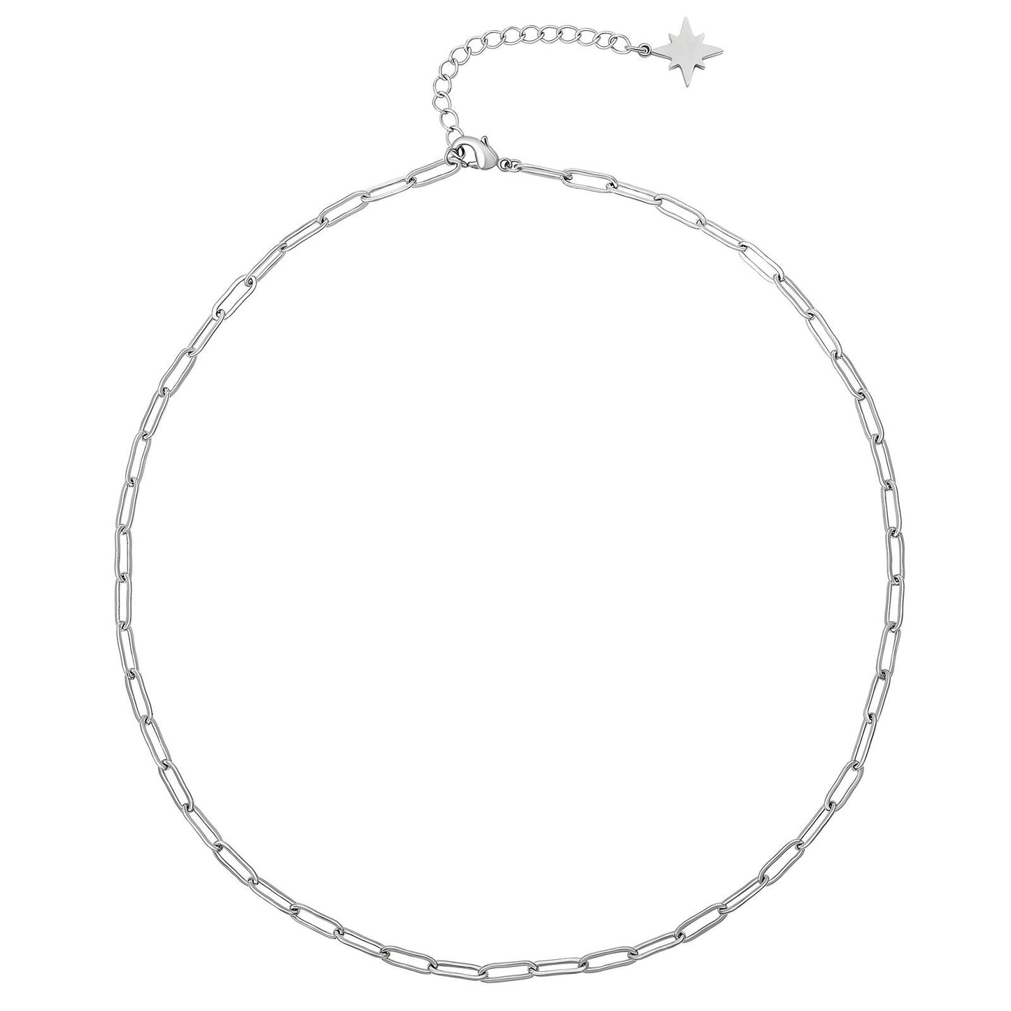 Minimalist Paperclip Link necklace, Stainless Steel