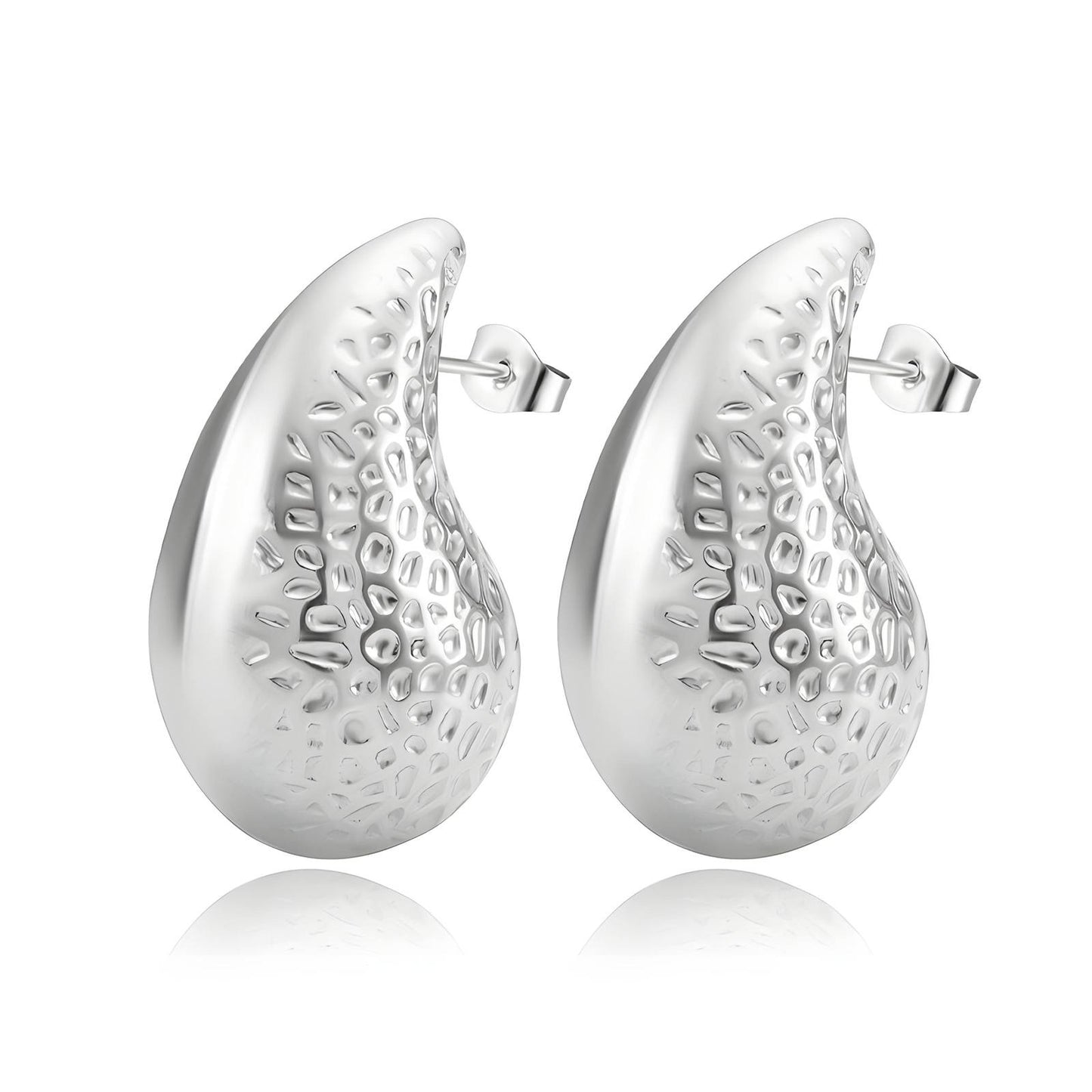 Lustrous Teardrop Stud Earrings