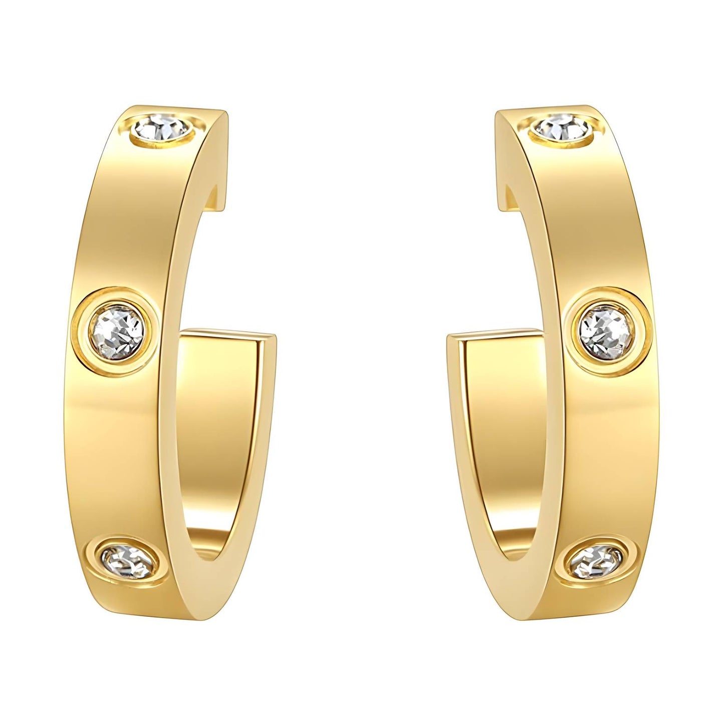 Classic love C shape hoop earrings
