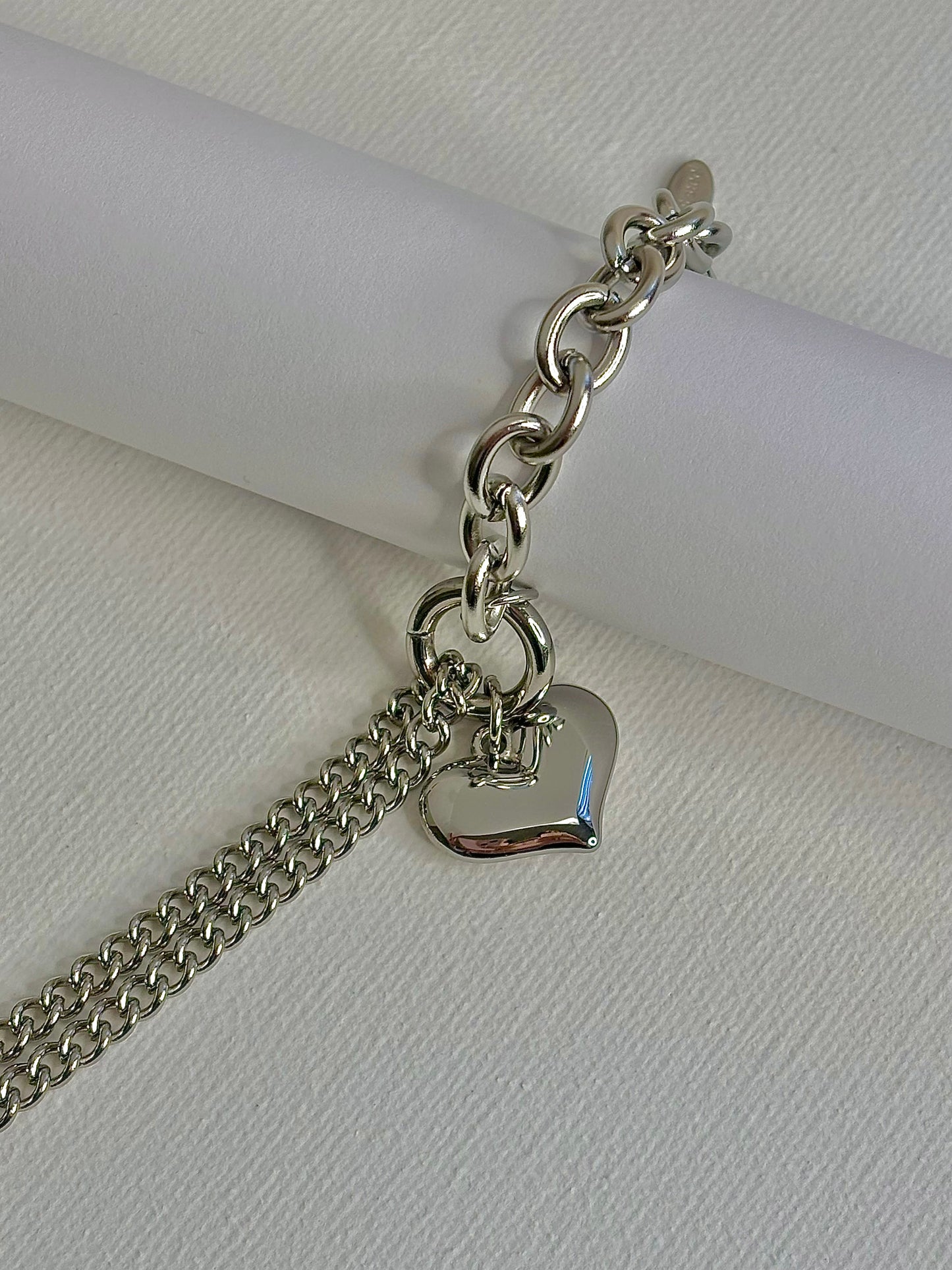 Bound Hearts Duo Chain Bracelet for Women - Available in Silver & Gold