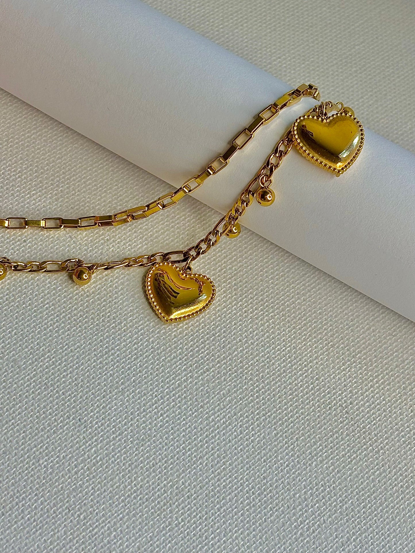 Duo Heart Harmony Bracelet - Available in Silver & Gold