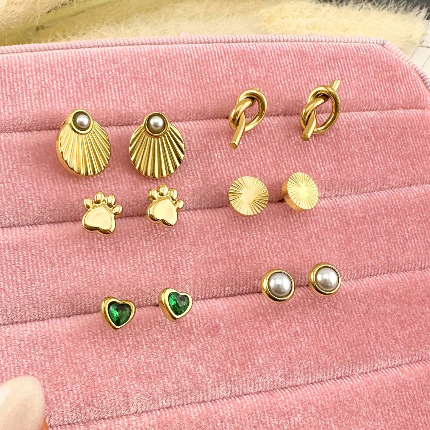 Emerald Heart Studs
