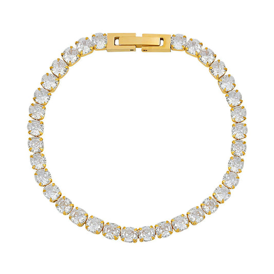 Golden Radiance Diamond Look Tennis Bracelet