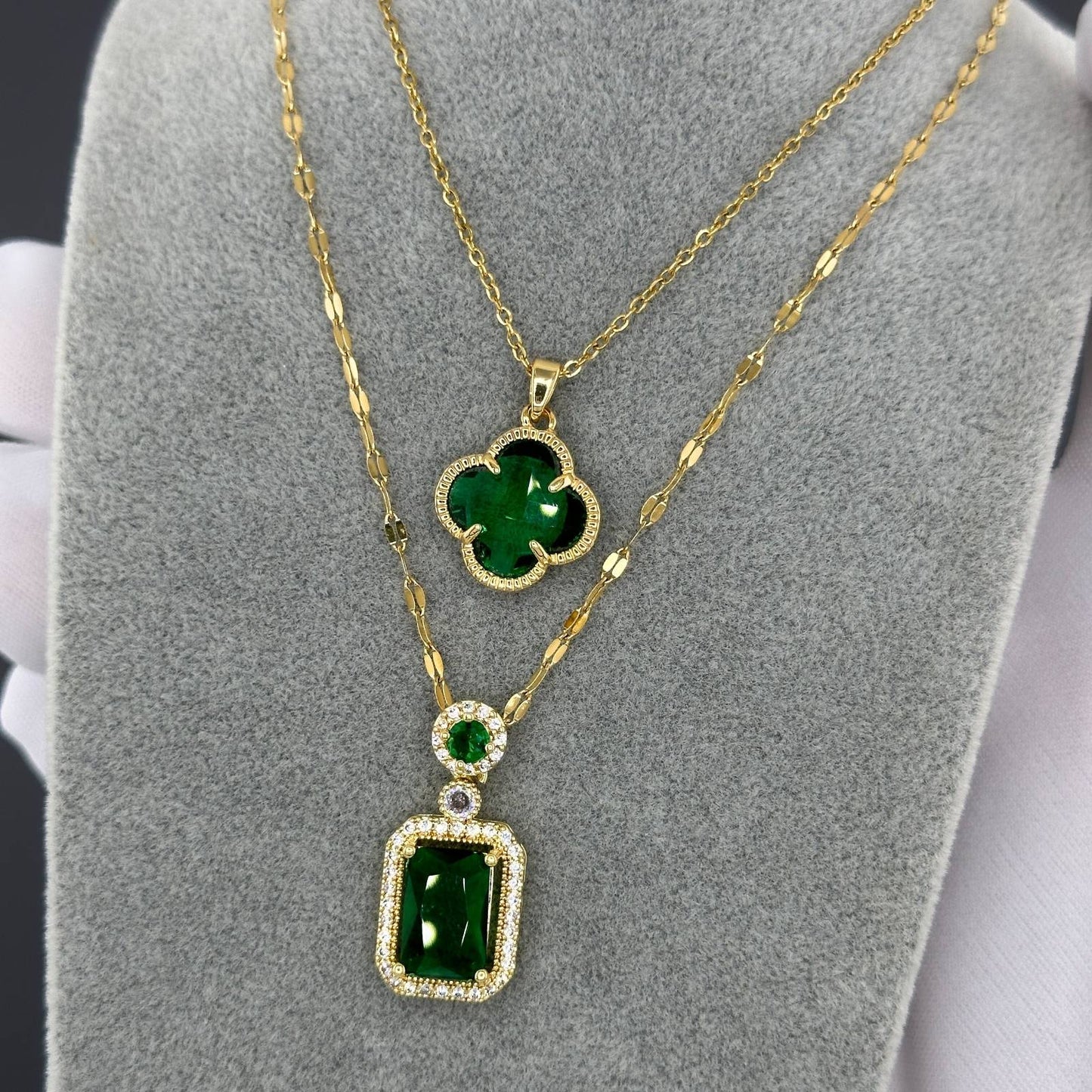 Radiant emerald finish necklace