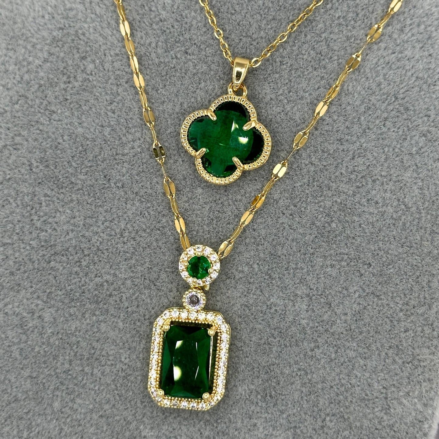 Radiant emerald finish necklace