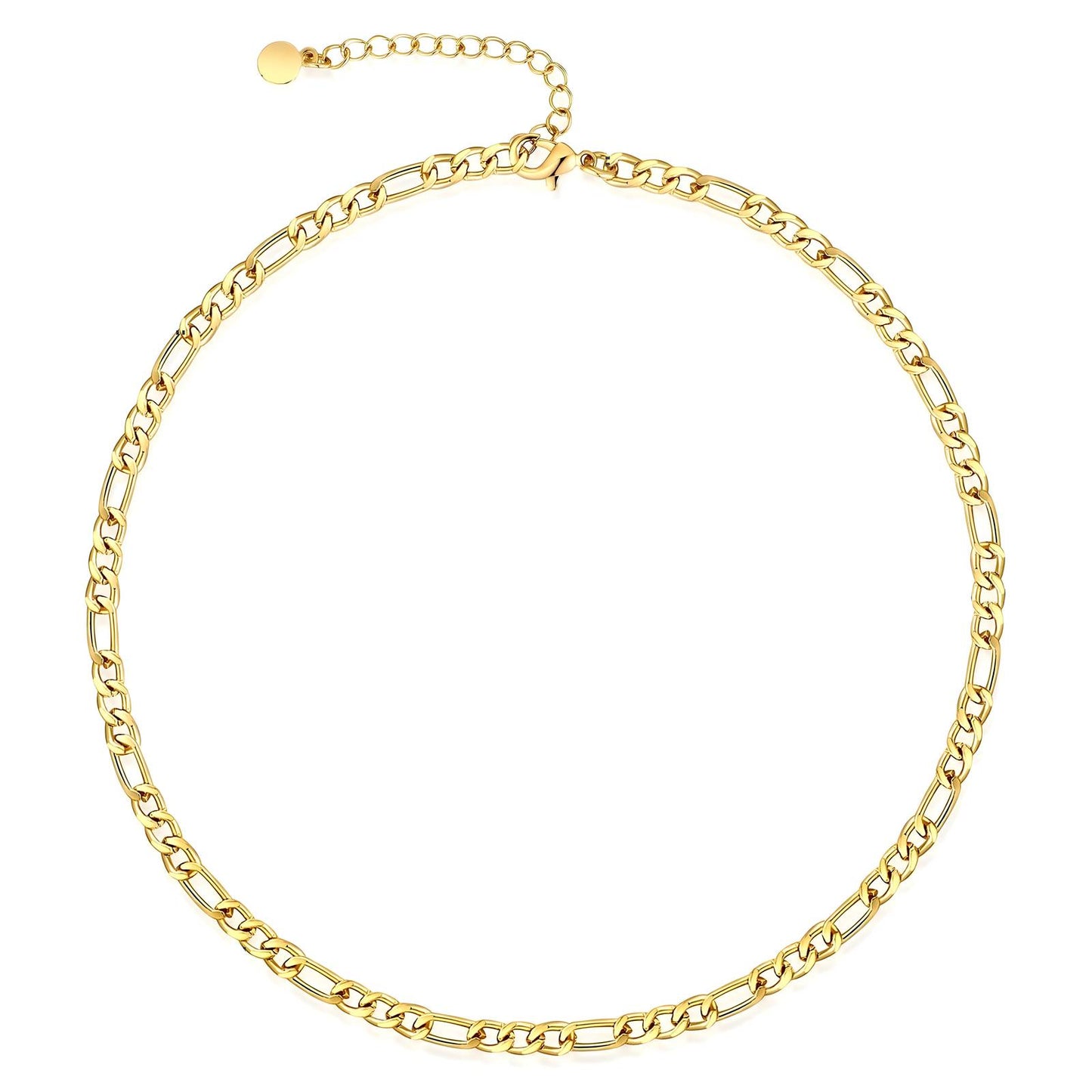 Chain Link Contrast Necklace - Gold Plated & Stainless Steel