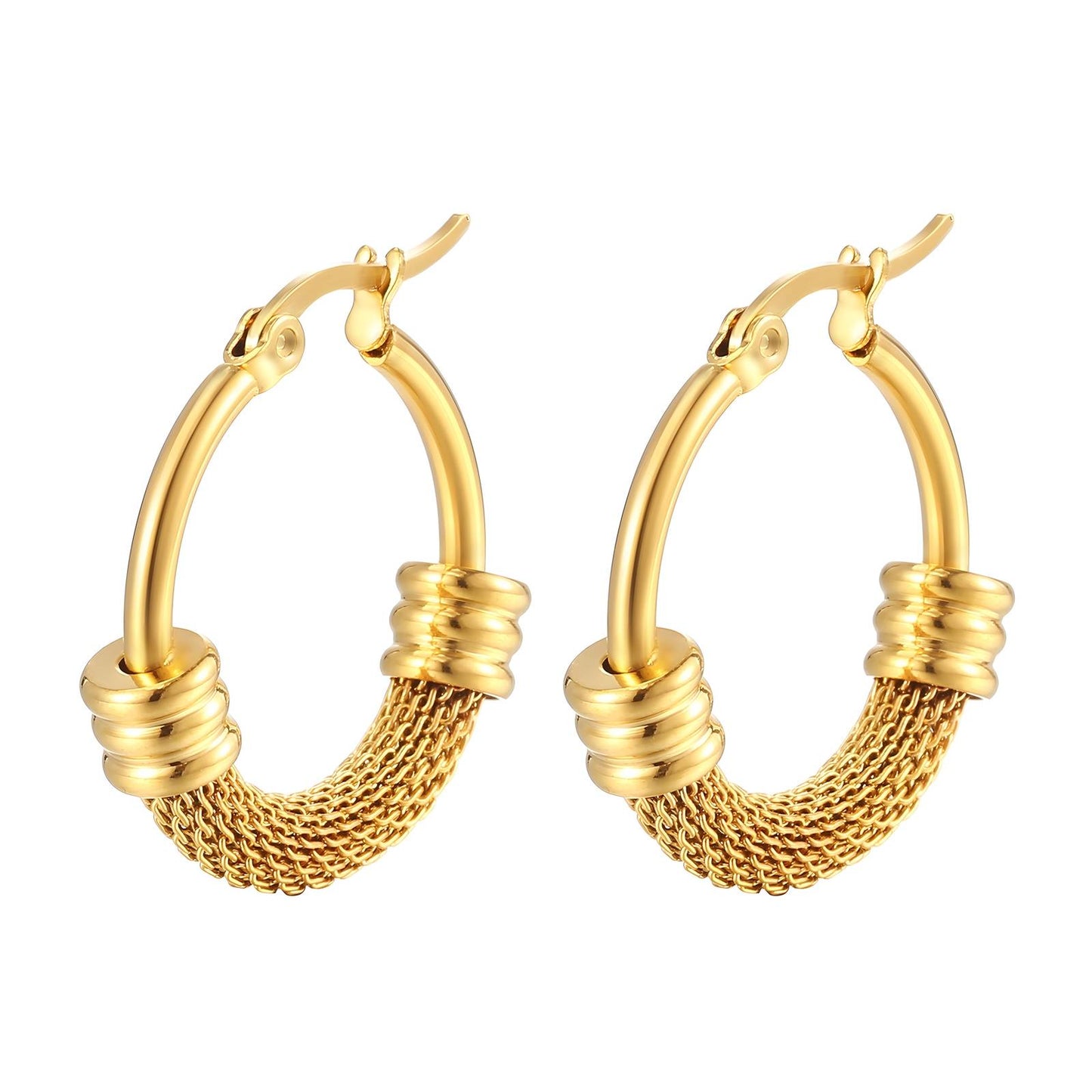 Golden rope classic hoop earring