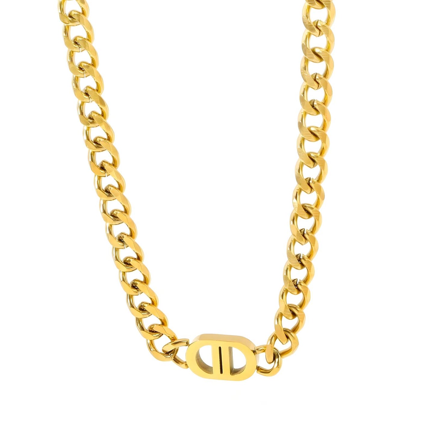 Double D chunky chain necklace