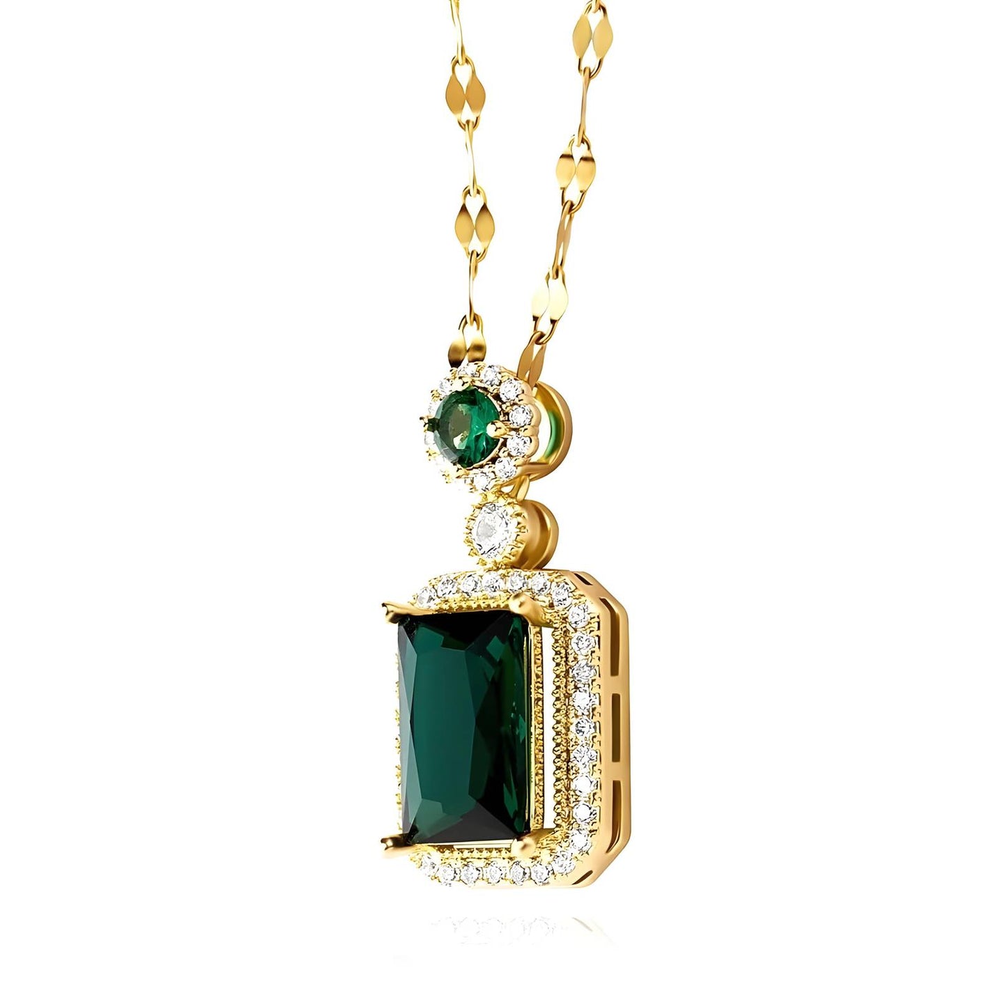 Radiant emerald finish necklace