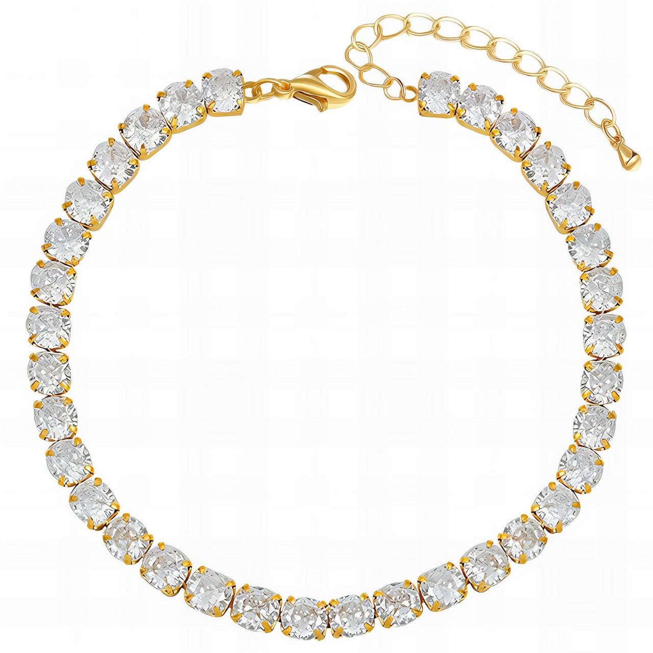 Golden Radiance Diamond Look Tennis Bracelet