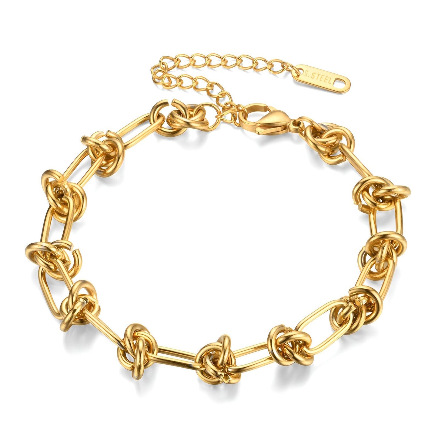 Elegant Woven Knot Design Bracelet - Gold Plating