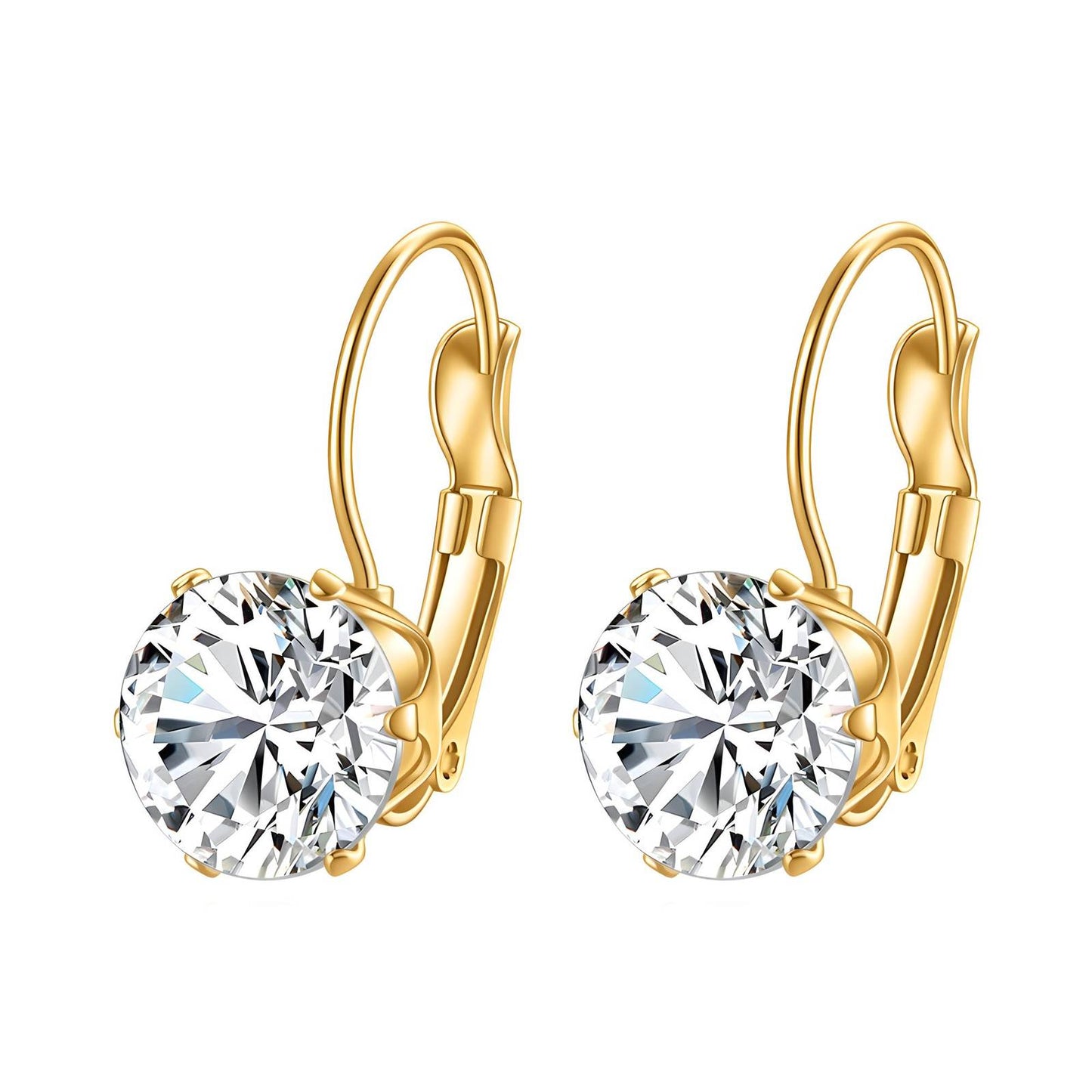 Elegant Diamond-look Hoop Earrings - Timeless Classic