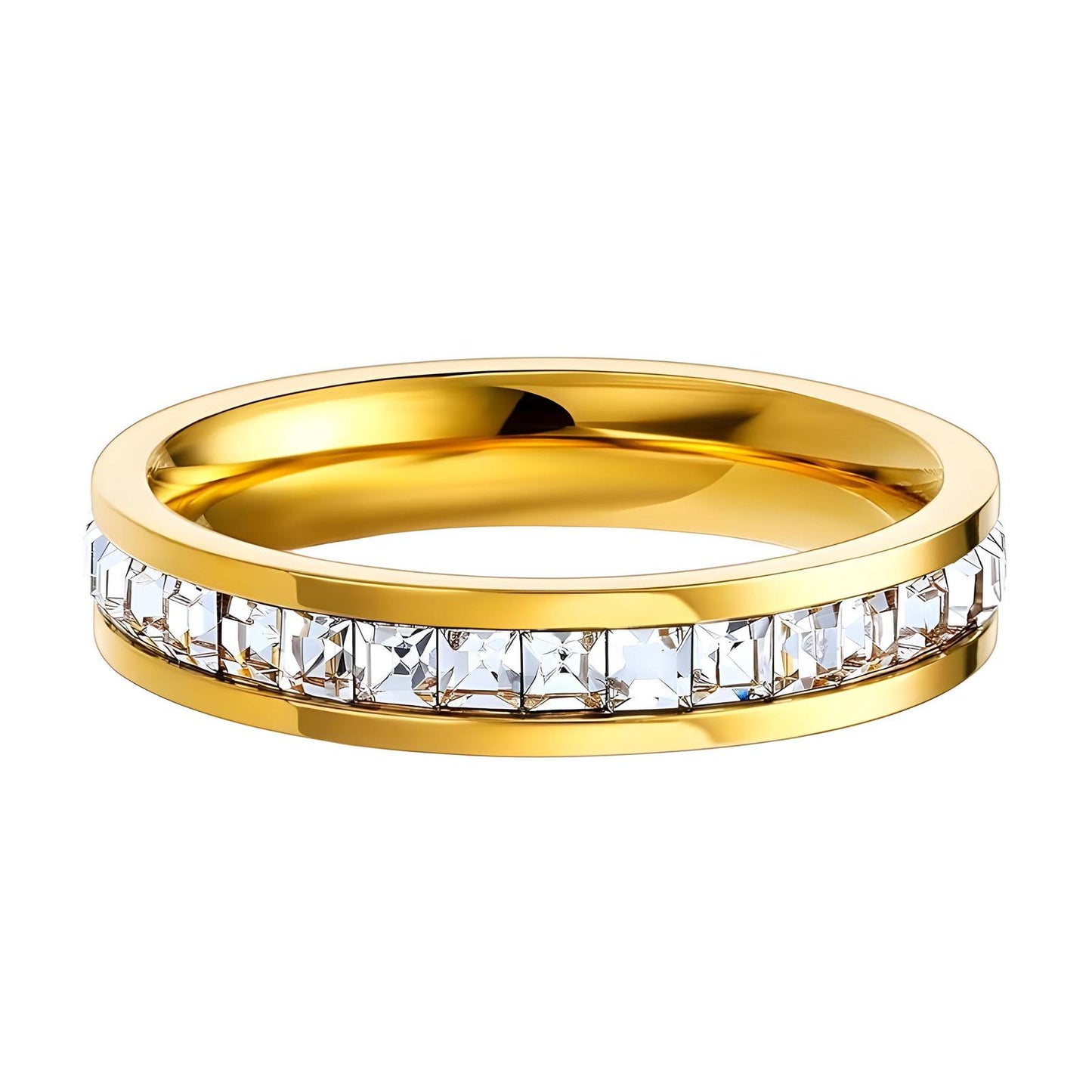 Classic Diamond-Look Band ring