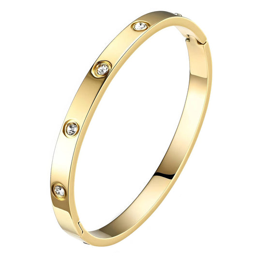 Stainless Steel Gold Plated Timeless Love Bracelet