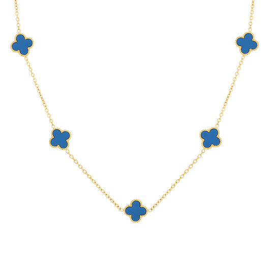 Four Leaf Clover Multi-Charm Necklace - Available in Other Colours