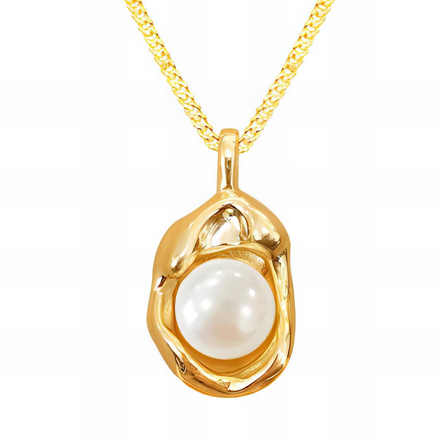 Golden Pearl-Look Allure Necklace for Women