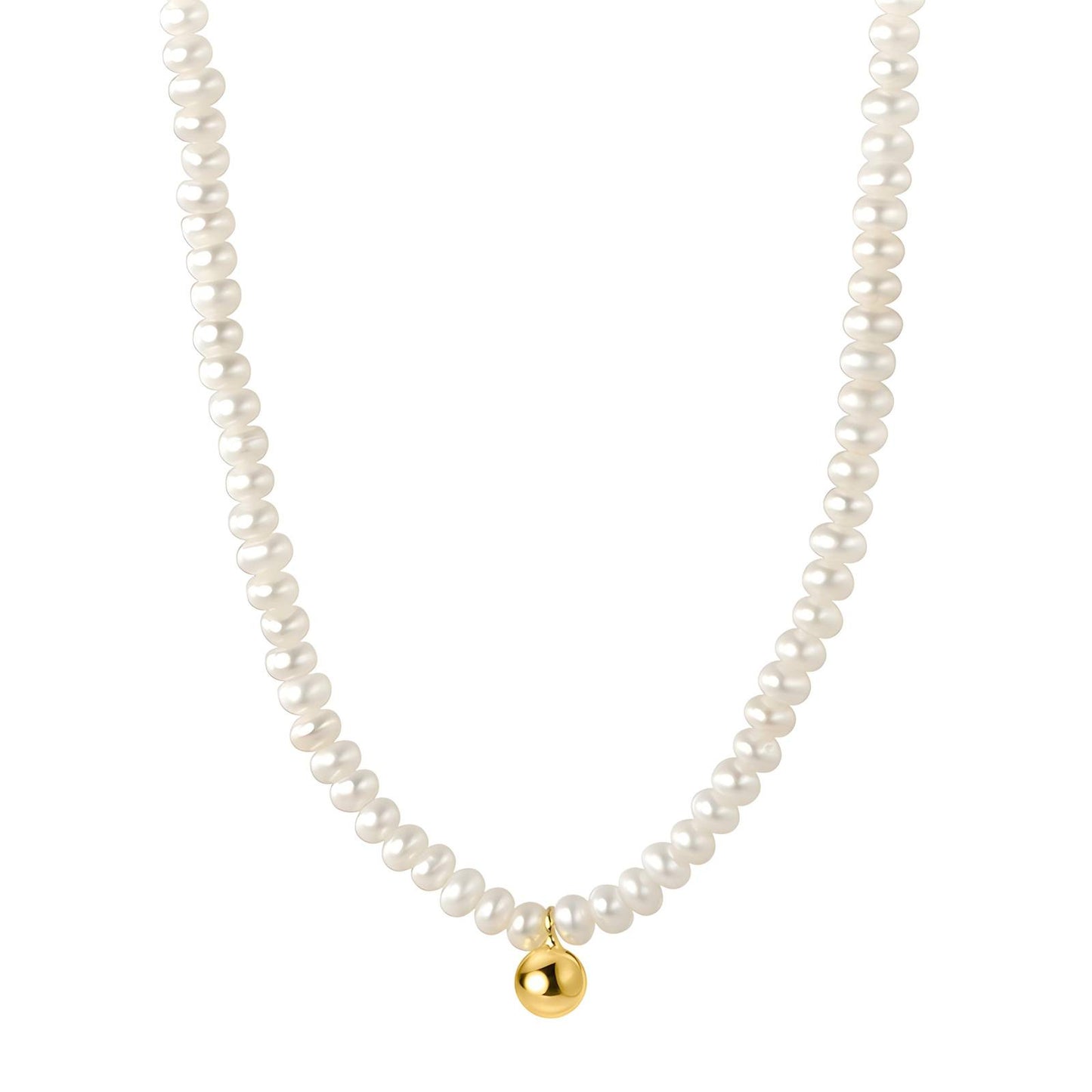 Luminous Pearl Ball Necklace - Timeless Elegance