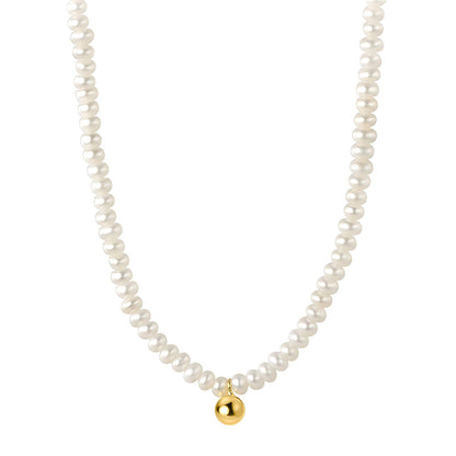 Luminous Pearl Ball Necklace - Timeless Elegance