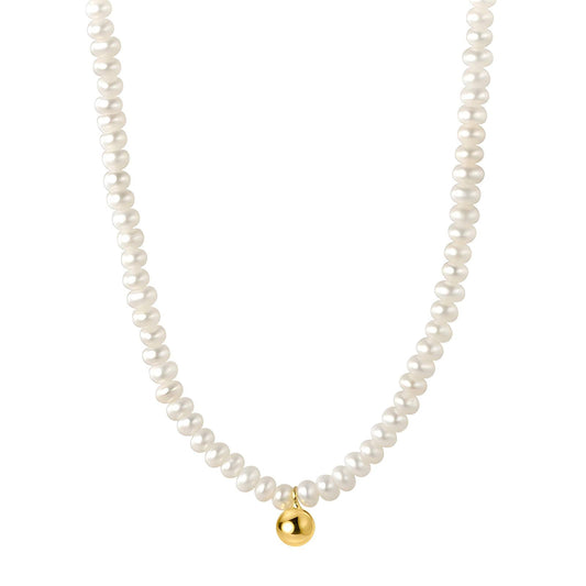 Luminous Pearl Ball Necklace - Timeless Elegance