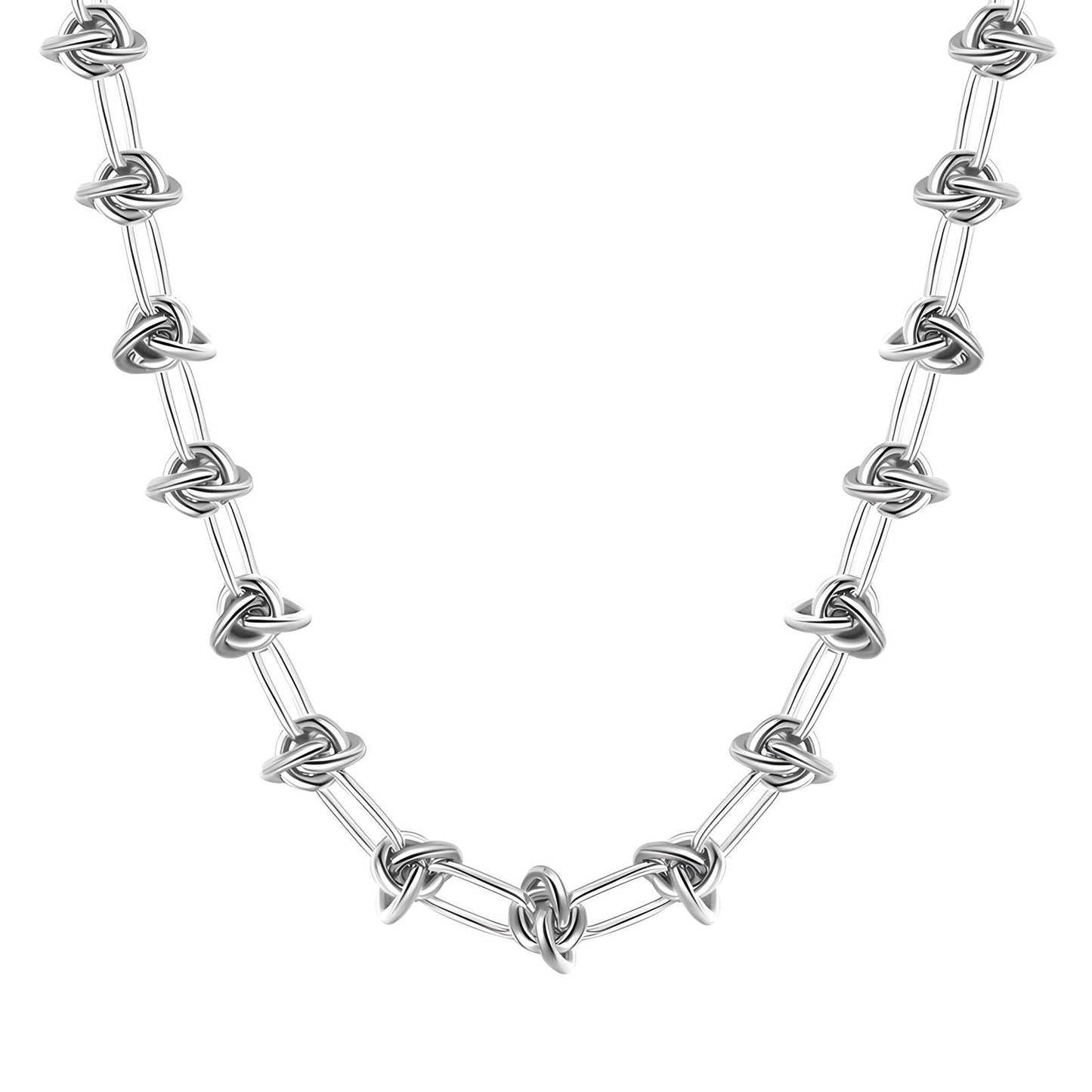 Elegant Woven Knot Design Necklace - Available in Silver & Gold