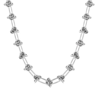 Elegant Woven Knot Design Necklace - Available in Silver & Gold
