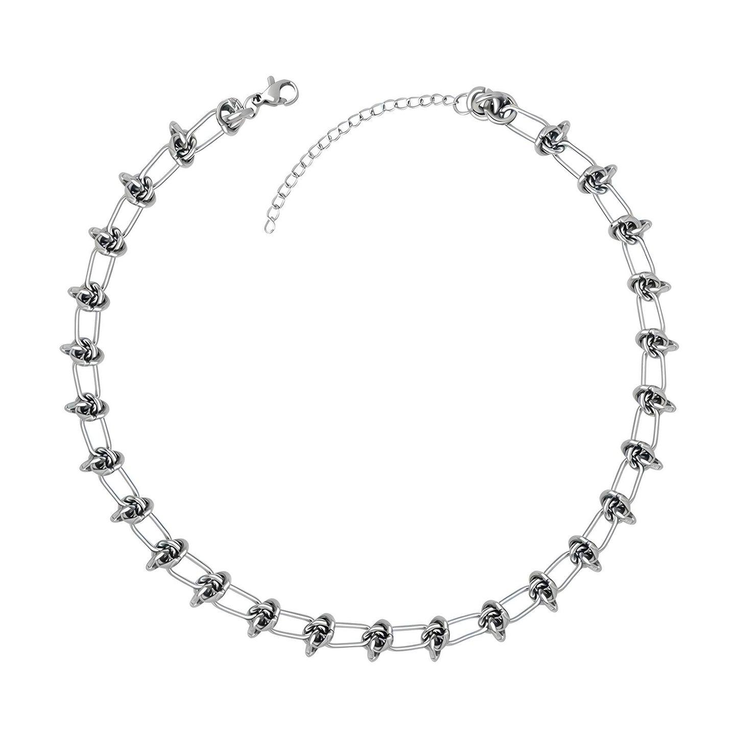 Elegant Woven Knot Design Necklace - Available in Silver & Gold