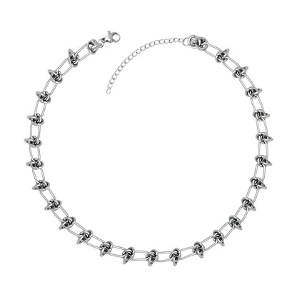 Elegant Woven Knot Design Necklace - Available in Silver & Gold