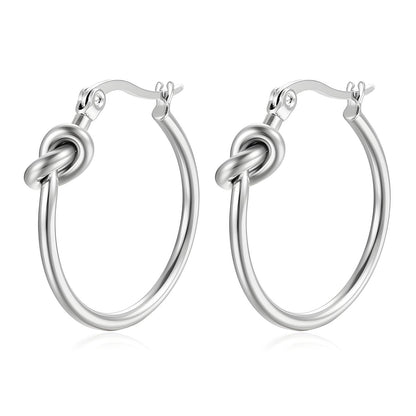 Timeless Woven Knot Hoop Earrings - Available in Silver & Gold