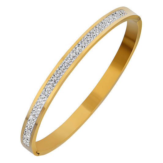 Classic Sparkling Duo Layer Solid Bangle