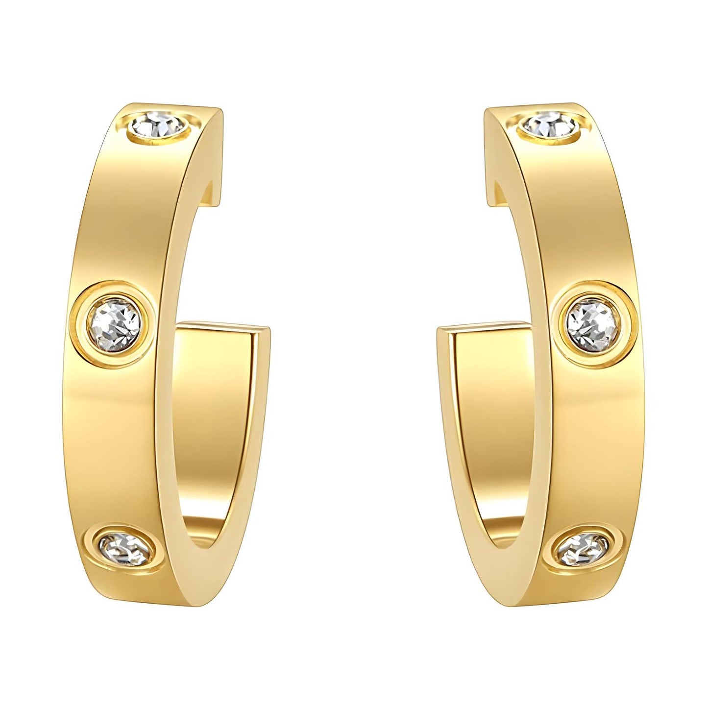 Classic love C shape hoop earrings