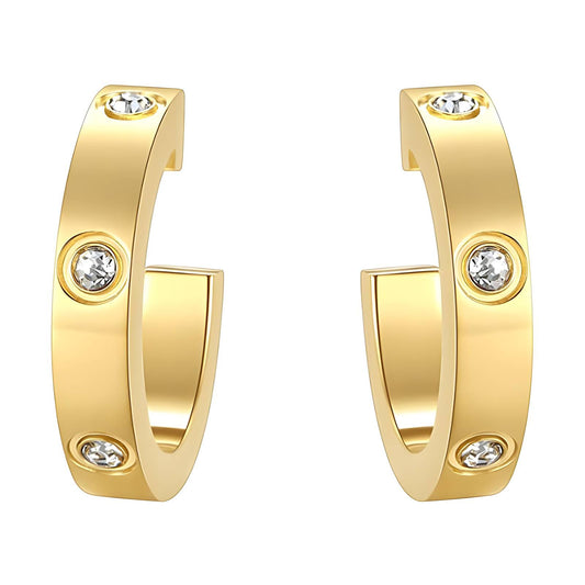 Classic love C shape hoop earrings