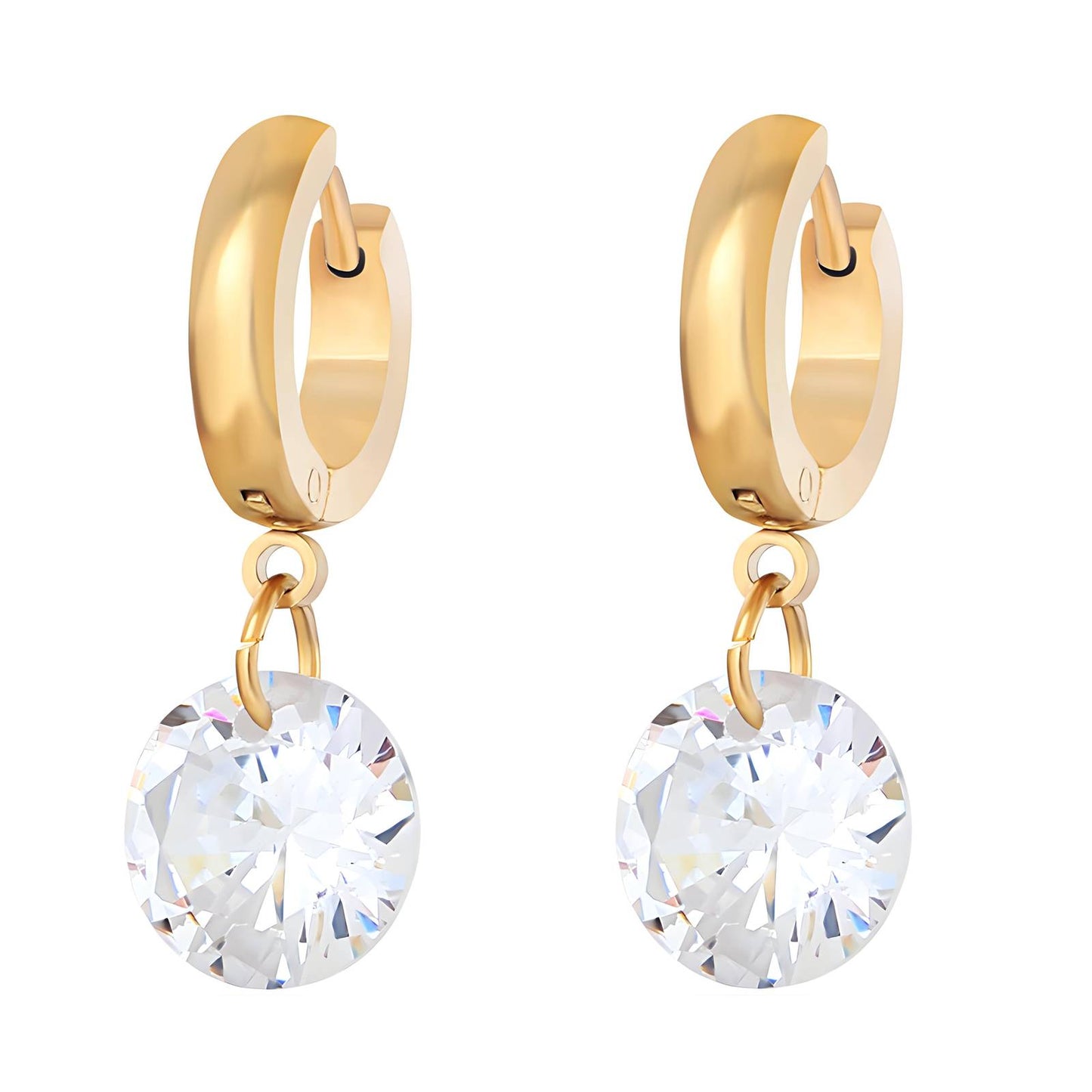 Luxury Diamond-Look Drop Huggie Earrings