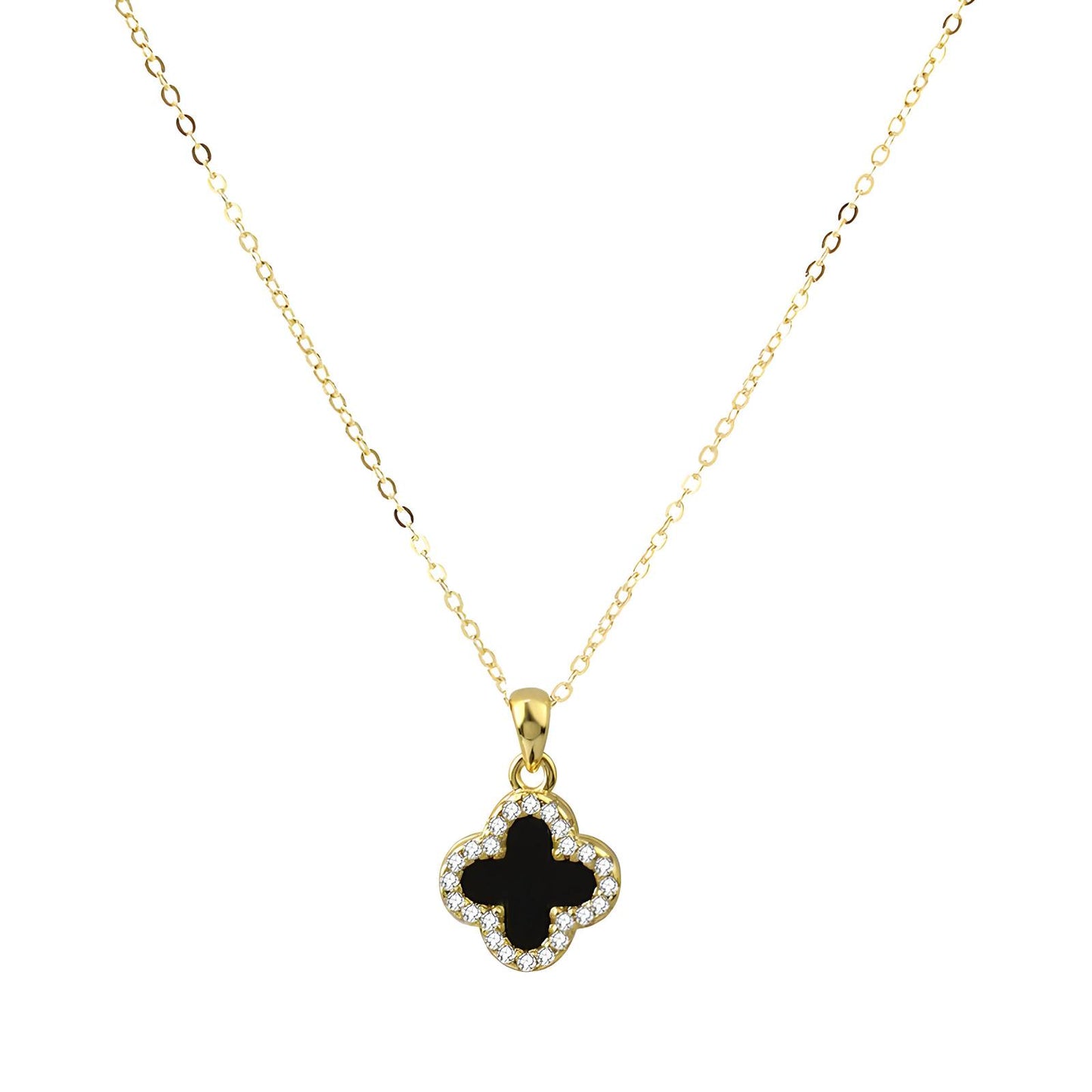 Four-leaf clover necklace, style 2