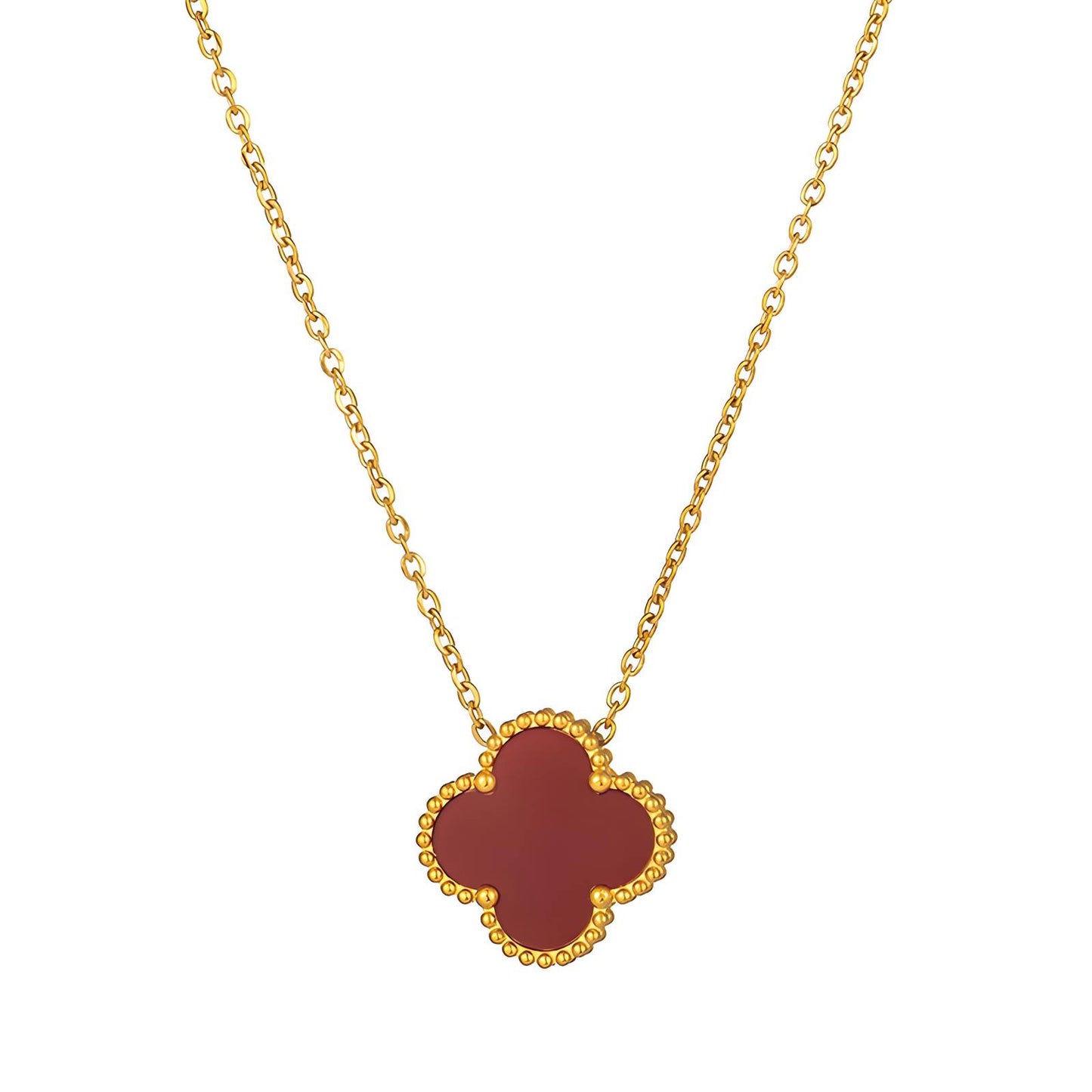 Four leaf clover necklace - Red