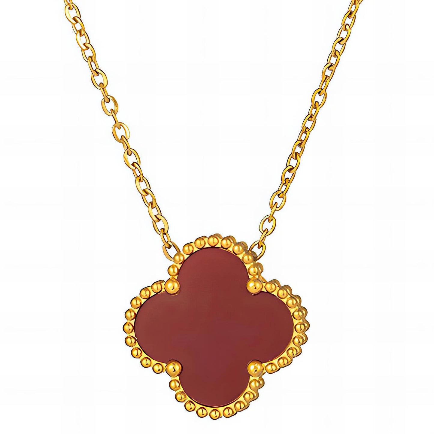 Four leaf clover necklace - Red