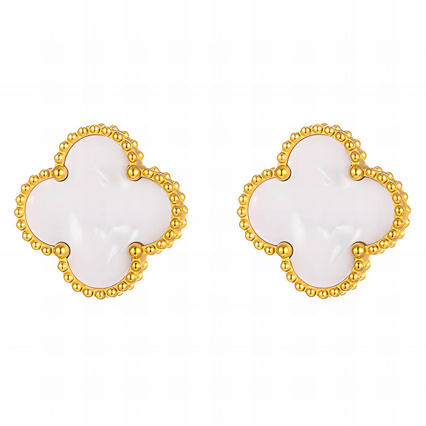 Four-leaf clover stud earrings