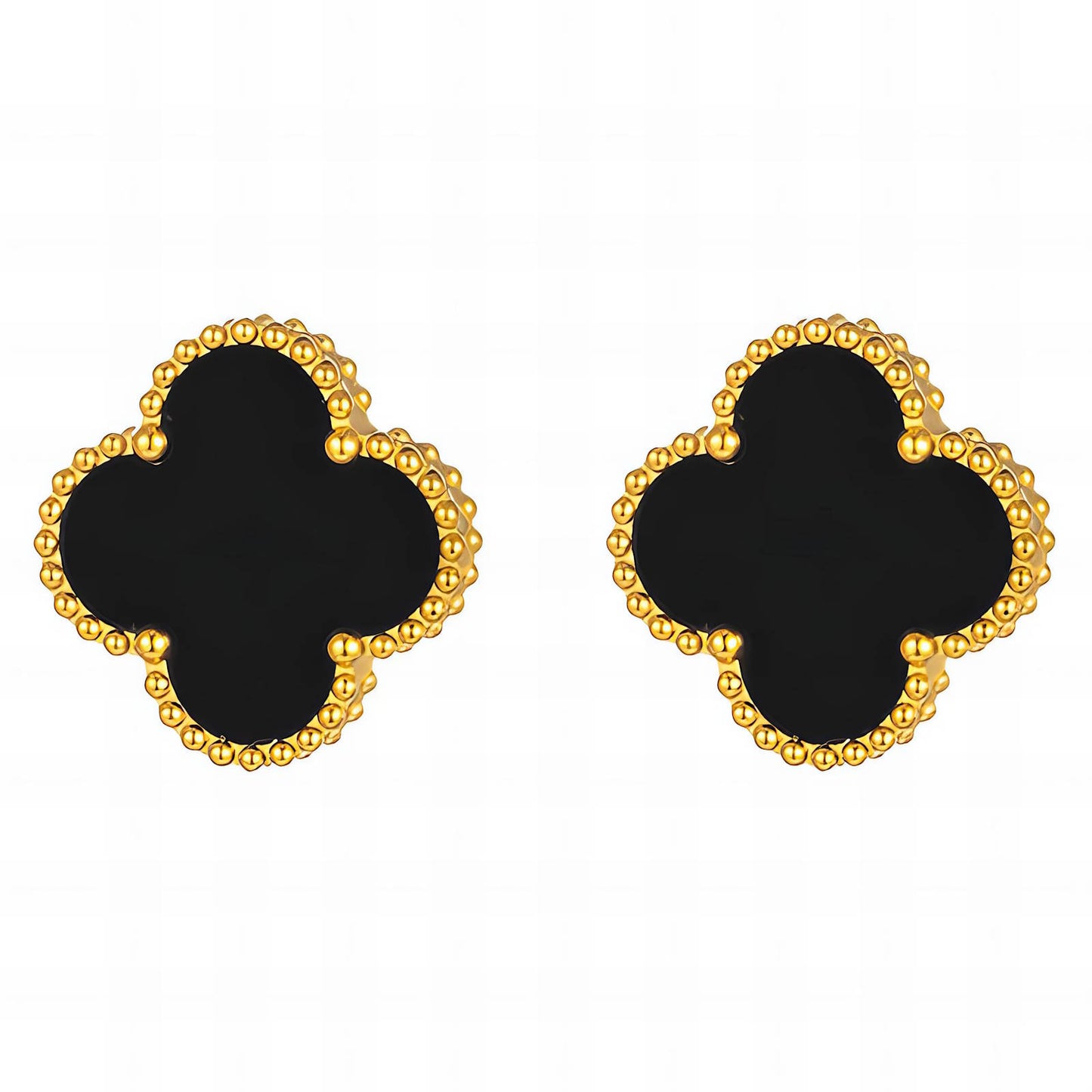 Four-leaf clover stud earrings