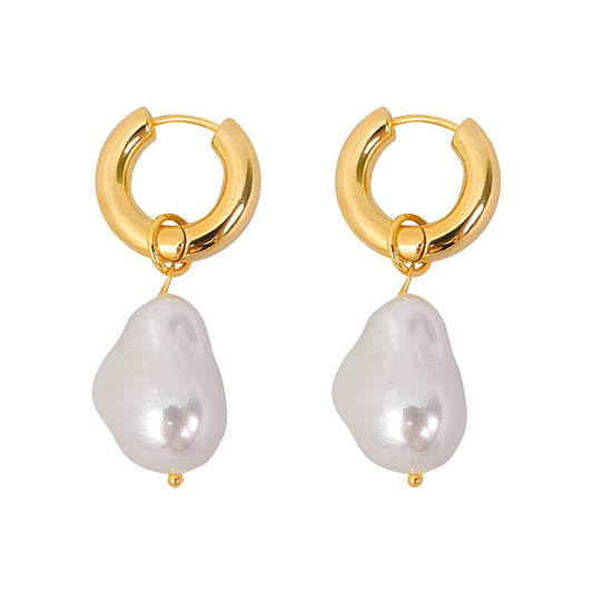 Large Pearl-Look Congo Earrings