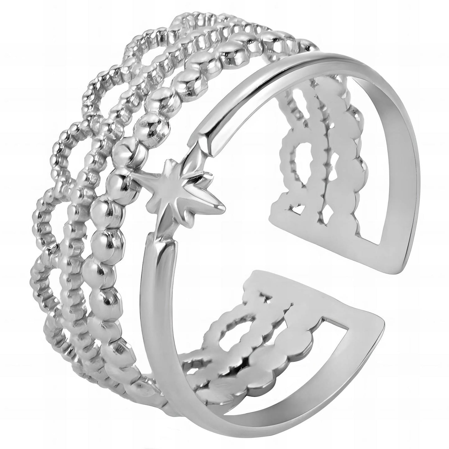 Glimmering Twinkle Band ring, Stainless Steel