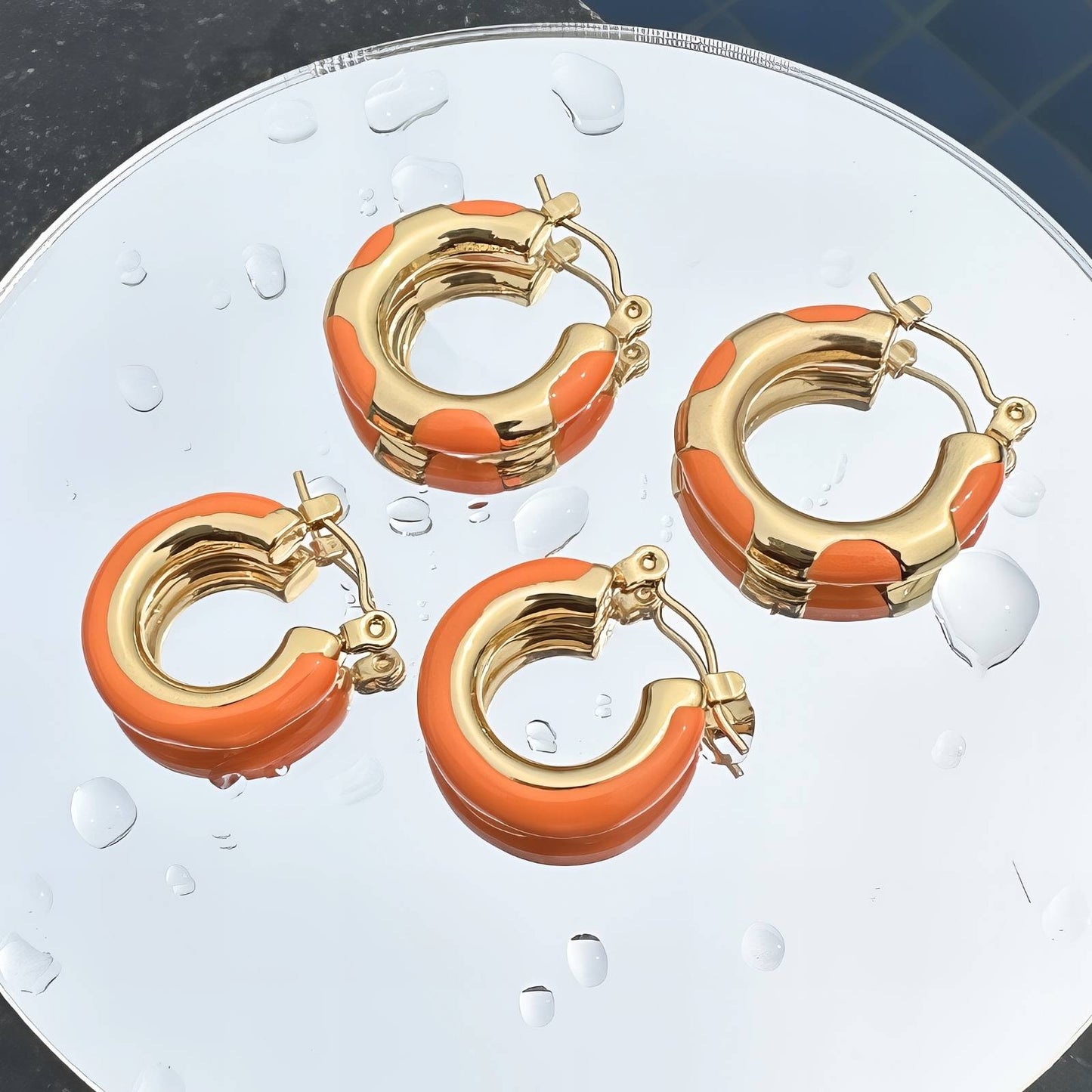 Tangerine Glow Hoops