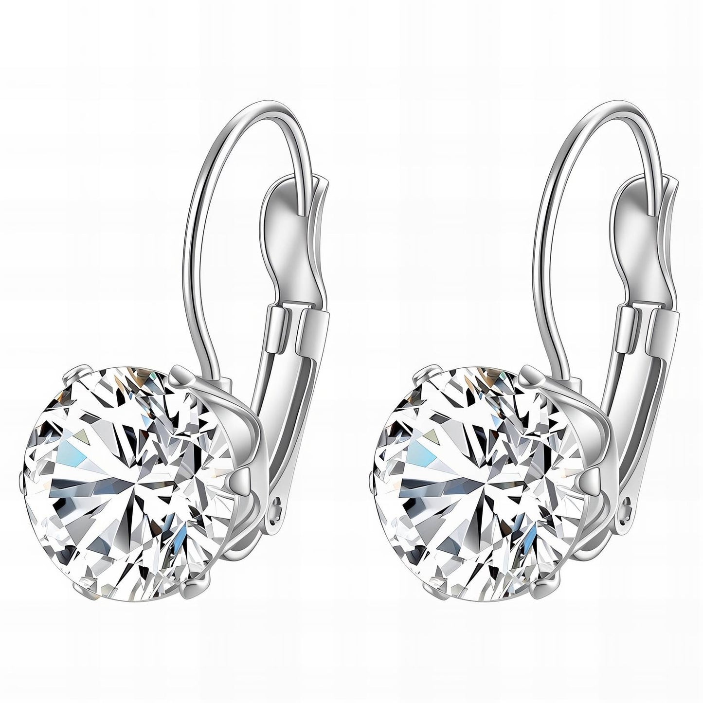 Elegant Diamond-look Hoop Earrings - Timeless Classic