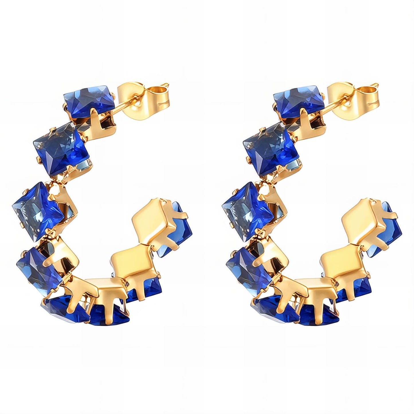 Sapphire Spark Hoop Earrings