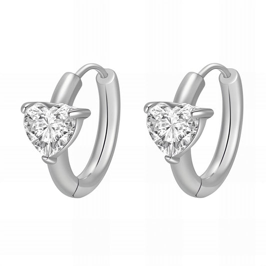 Crystal Heart Huggies