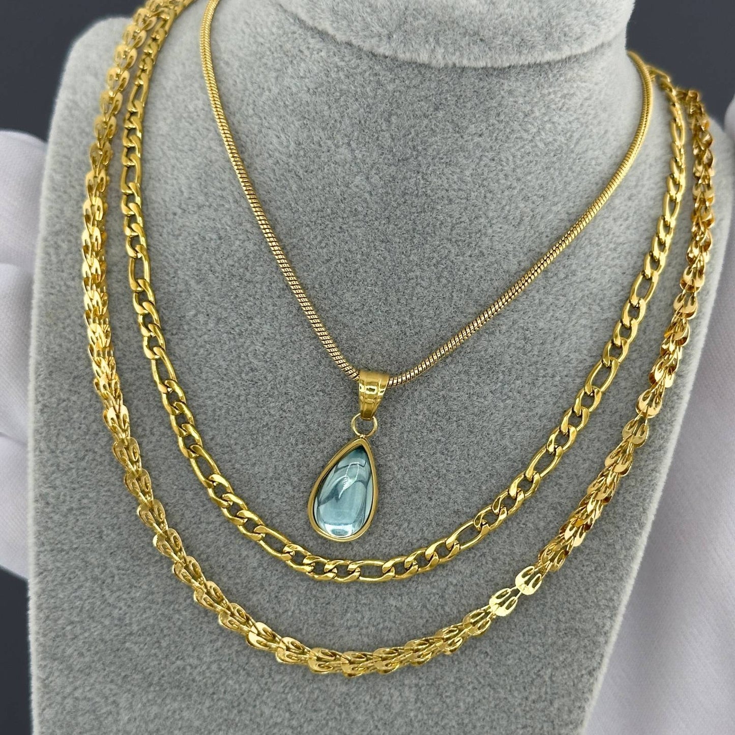 Chain Link Contrast Necklace - Gold Plated & Stainless Steel