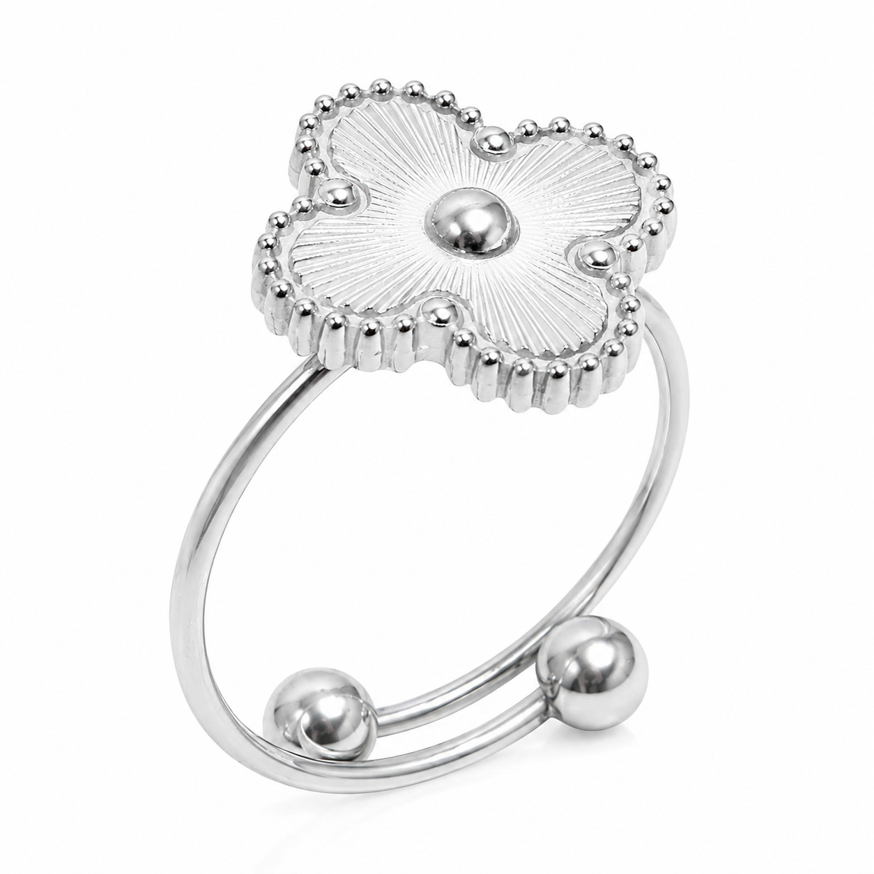 Adjustable Four Leaf Clover Ring