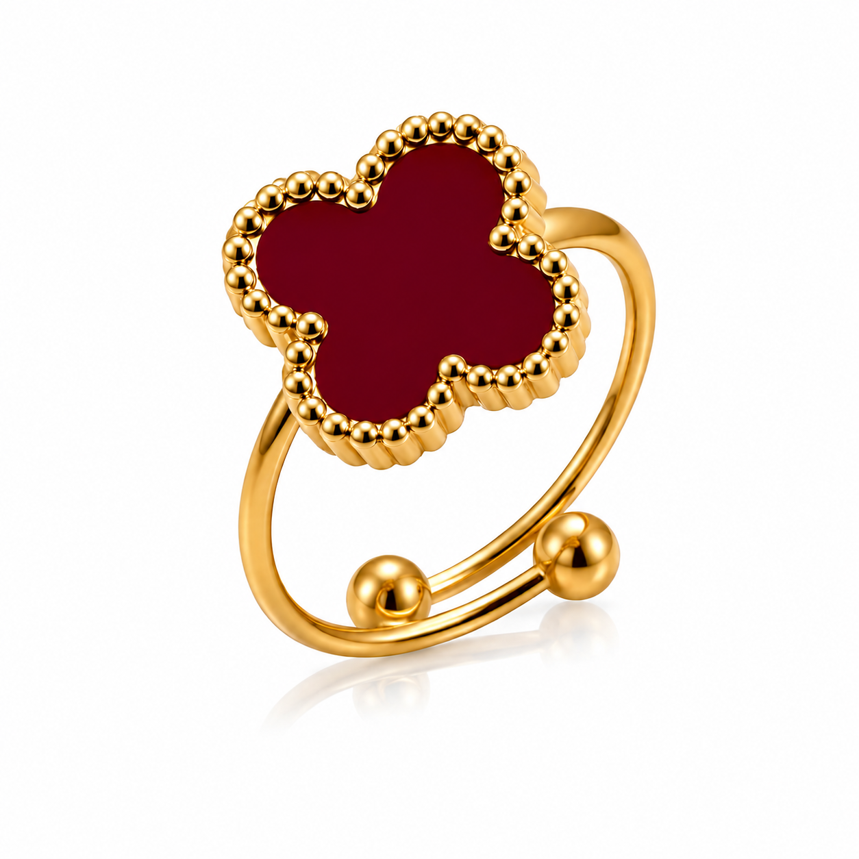 Adjustable Four Leaf Clover Ring